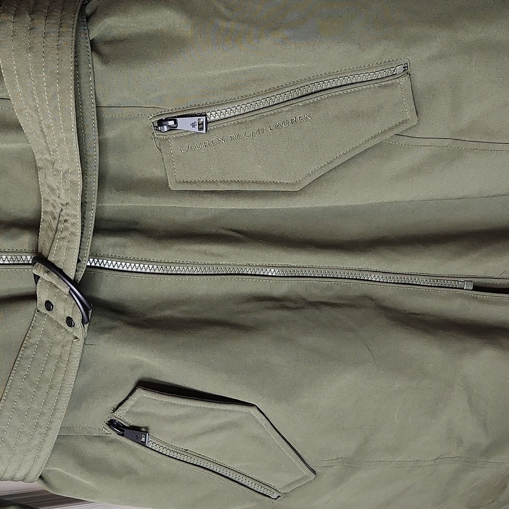 Lauren Ralph Lauren down puffer jacket army green midlength Small - Picture 3 of 12